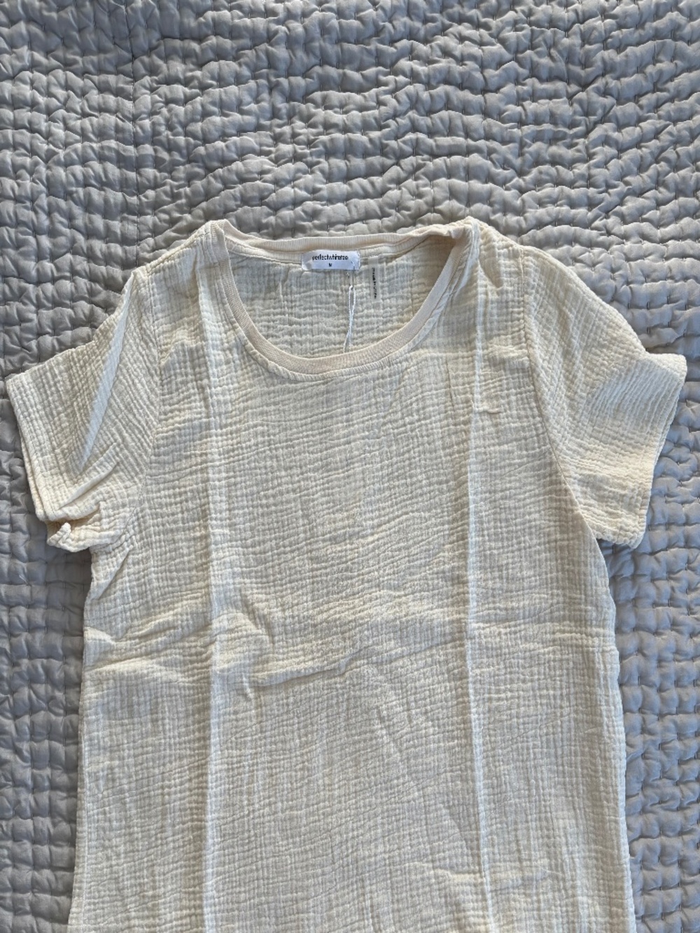 NWT Charlotte double gauze boxy tee - Sugar, Size M